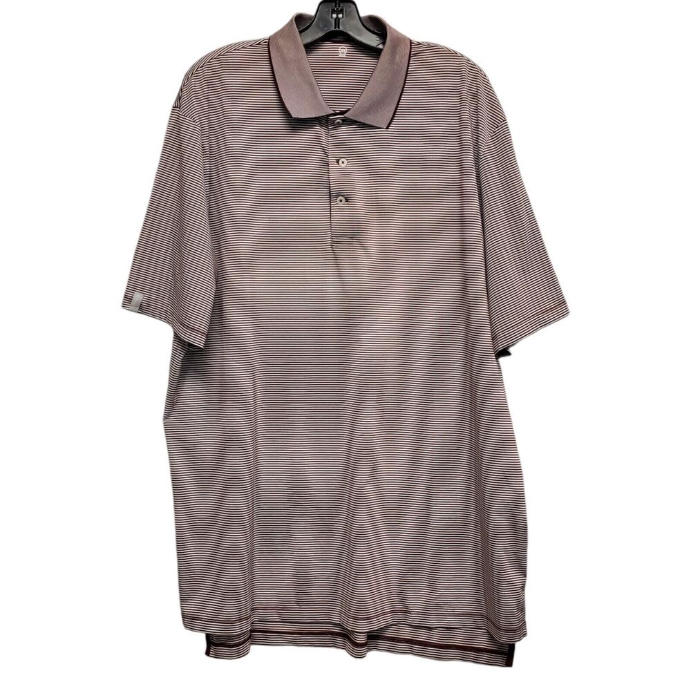 RALPH LAUREN RLX Polo Shirt Mens XL Black White Striped Wicking Golf Athleisure